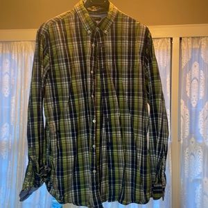 XL- Banana Republic Blue/Green Long Sleeve Button Down
